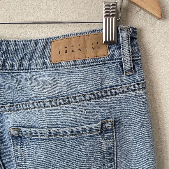 Pacsun Low Rise Baggy Wide Leg Jeans Womens 29 Light Wash Blue Zip Fly 5 Pocket - Picture 6 of 10